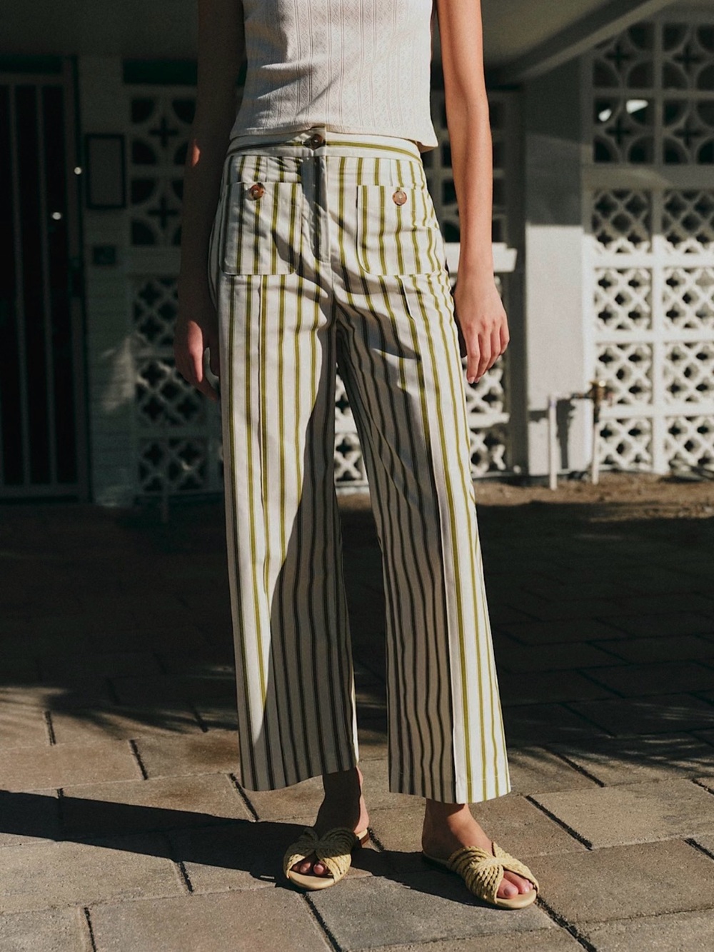 🌱NWT - Emilio trouser khaki / ecru - size 38 or US 6